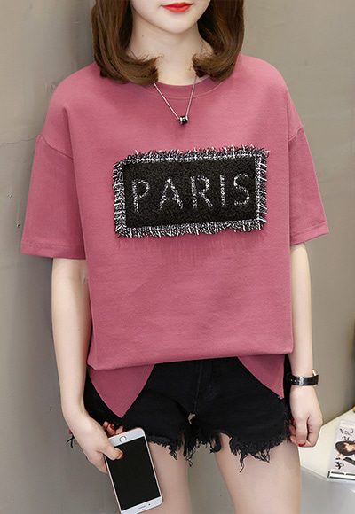 [당일배송](수입) PARIS 패치 티셔츠 -0076