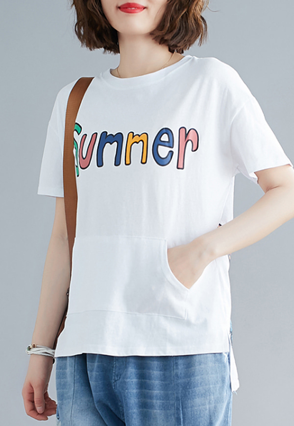 (수입) Summer 프린팅 반발 티셔츠-7491